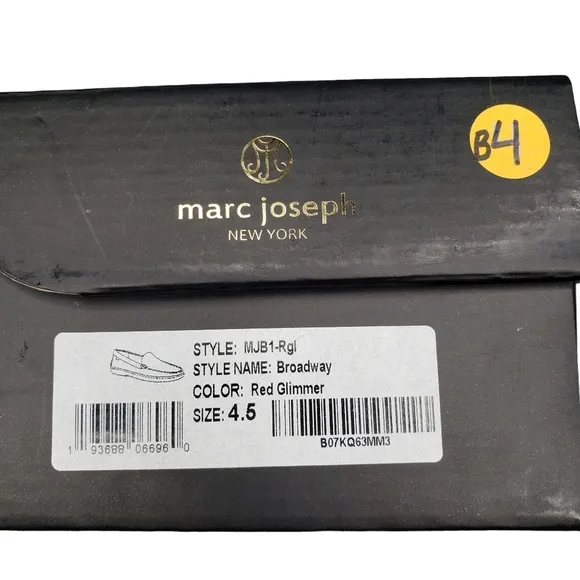 Marc Joseph | NIB Broadway Red Glimmer Preppy Classic Leather Loafers Girl's 4.5