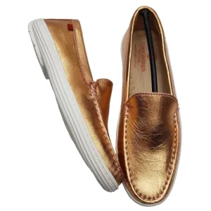 Marc Joseph | NIB Broadway Rose Metallic Preppy Classic Leather Loafers Girl's 4