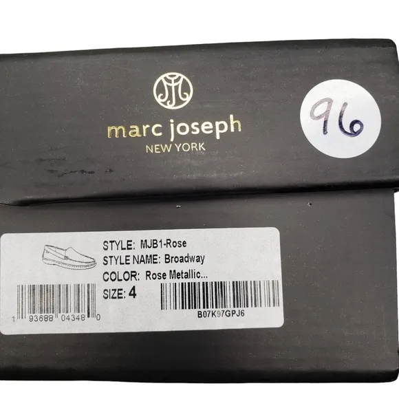 Marc Joseph | NIB Broadway Rose Metallic Preppy Classic Leather Loafers Girl's 4