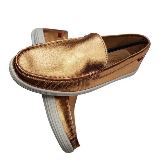 Marc Joseph | NIB Broadway Rose Metallic Preppy Classic Leather Loafers Girl's 4