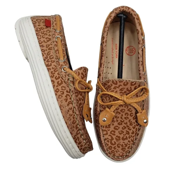 Marc Joseph | NIB Cypress Hill Leopard Nobuck Leather Chic Loafers Girl's 10.5