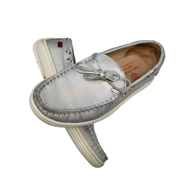 Marc Joseph | NIB Cypress Hill Metallic Silver Leather Preppy Loafers Girl's 1
