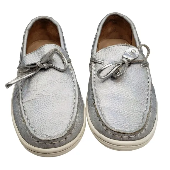Marc Joseph | NIB Cypress Hill Metallic Silver Leather Preppy Loafers Girl's 1