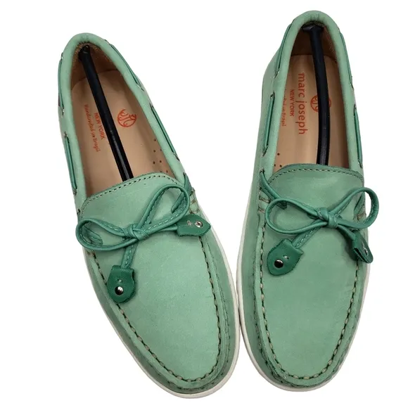 Marc Joseph | NIB Cypress Hill Powder Green Leather Chic Loafers Girl's 1.5