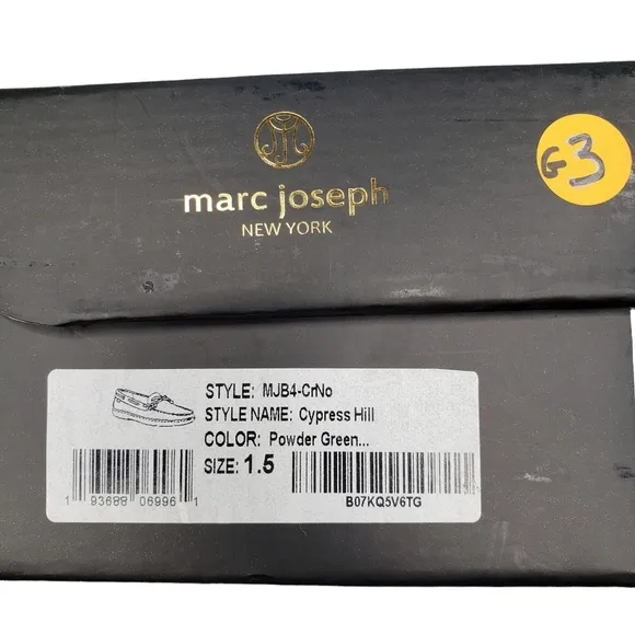 Marc Joseph | NIB Cypress Hill Powder Green Leather Chic Loafers Girl's 1.5