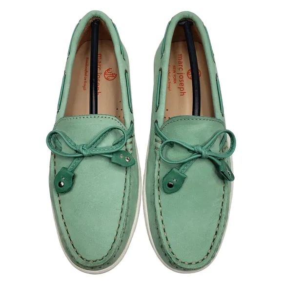 Marc Joseph | NIB Cypress Hill Powder Green Leather Chic Loafers Girl's 1.5