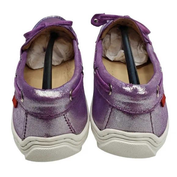Marc Joseph | NIB Cypress Hill Purple Glimmer Leather Glam Loafers Girl's 2.5