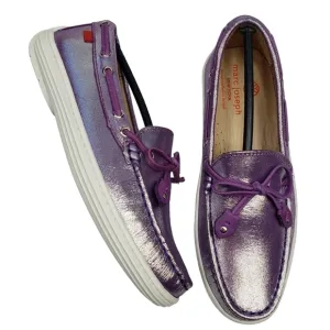 Marc Joseph | NIB Cypress Hill Purple Glimmer Leather Glam Loafers Girl's 2.5