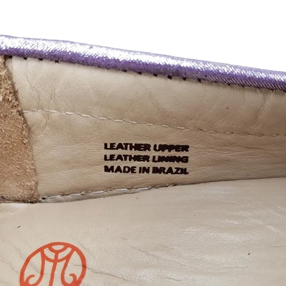 Marc Joseph | NIB Cypress Hill Purple Glimmer Leather Glam Loafers Girl's 2.5