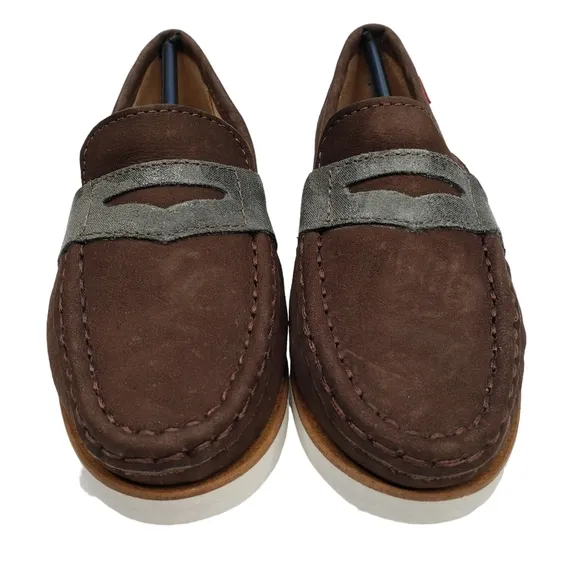 Marc Joseph | NIB Dumbo Brown Nobuck Preppy Classic Leather Loafers Boy's 11