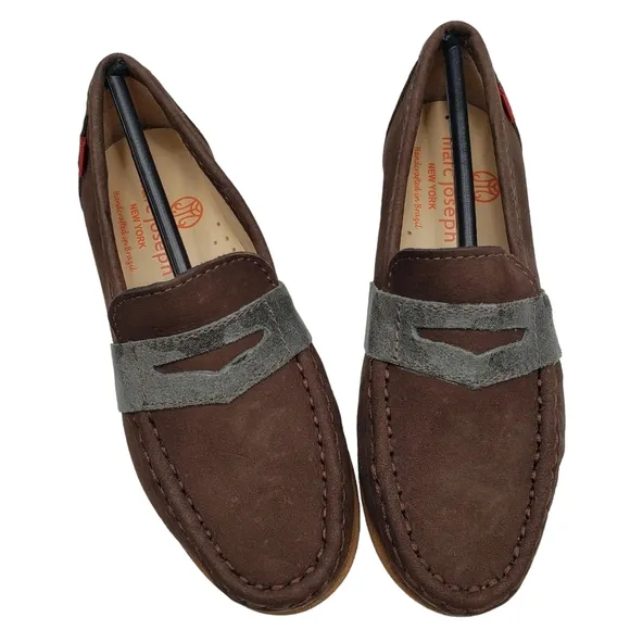 Marc Joseph | NIB Dumbo Brown Nobuck Preppy Classic Leather Loafers Boy's 11
