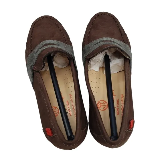 Marc Joseph | NIB Dumbo Brown Nobuck Preppy Classic Leather Loafers Boy's 11