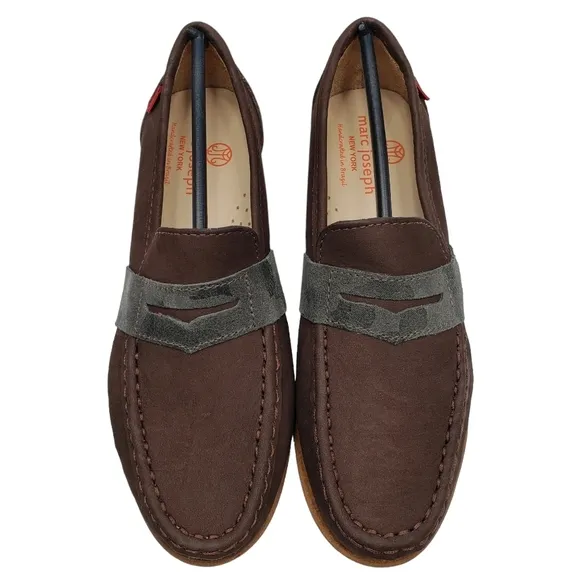 Marc Joseph | NIB Dumbo Brown Nobuck Preppy Classic Leather Loafers Boy's 3