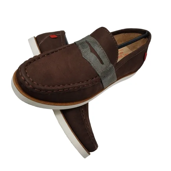 Marc Joseph | NIB Dumbo Brown Nobuck Preppy Classic Leather Loafers Boy's 3