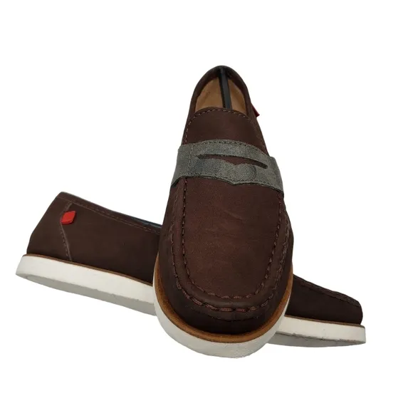 Marc Joseph | NIB Dumbo Brown Nobuck Preppy Classic Leather Loafers Boy's 3