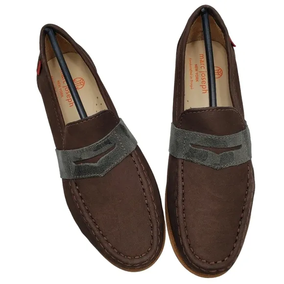 Marc Joseph | NIB Dumbo Brown Nobuck Preppy Classic Leather Loafers Boy's 3