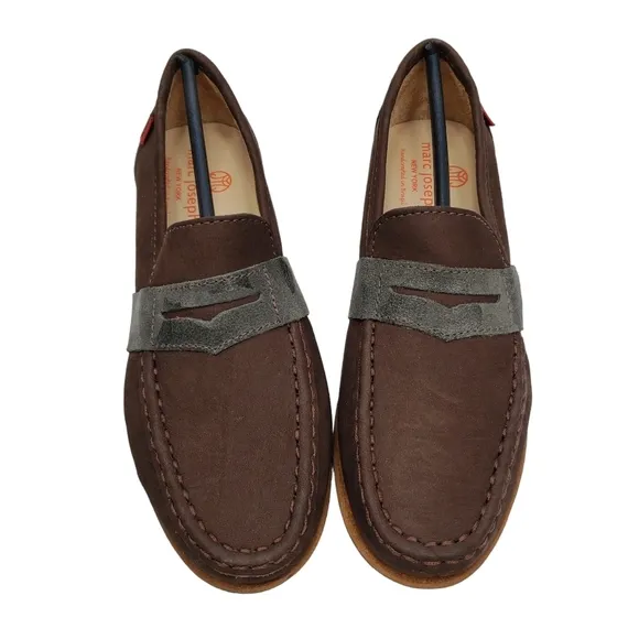 Marc Joseph | NIB Dumbo Brown Nobuck Preppy Classic Leather Loafers Boy's 3