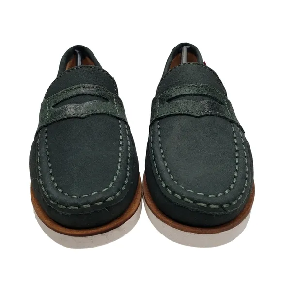 Marc Joseph | NIB Dumbo Emerald Green Preppy Classic Leather Loafers Boy's 12.5