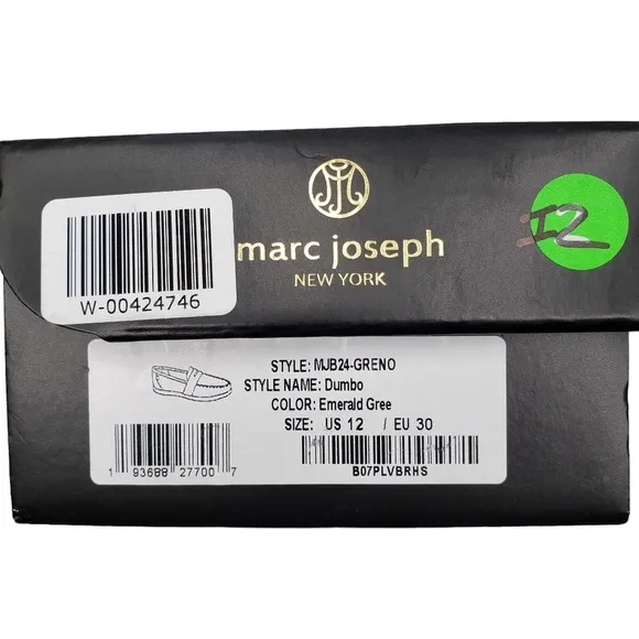 Marc Joseph | NIB Dumbo Emerald Green Preppy Classic Leather Loafers Boy's 12
