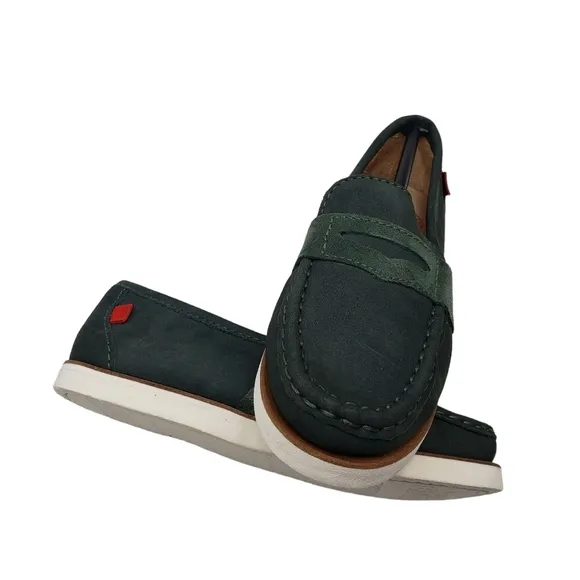 Marc Joseph | NIB Dumbo Emerald Green Preppy Classic Leather Loafers Boy's 12