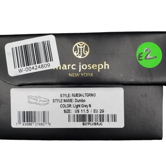 Marc Joseph | NIB Dumbo Light Grey Nobuck Classic Preppy Leather Loafers 11.5