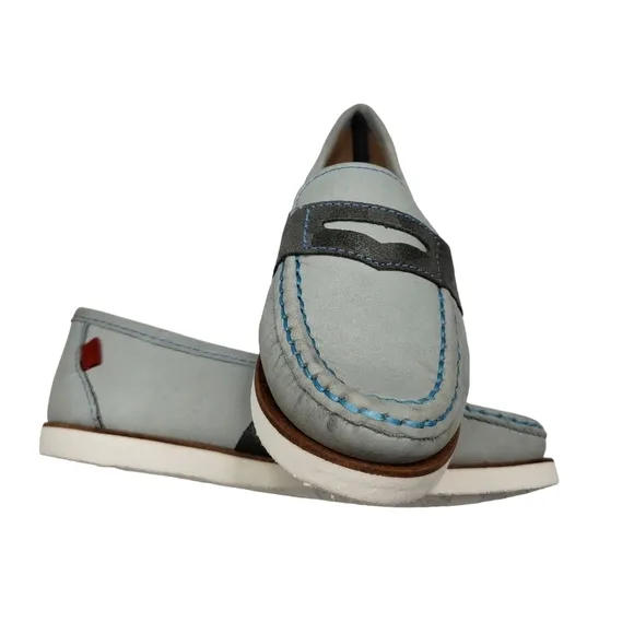 Marc Joseph | NIB Dumbo Light Grey Nobuck Classic Preppy Leather Loafers 11.5