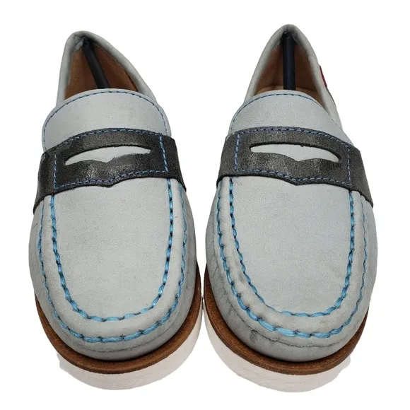 Marc Joseph | NIB Dumbo Light Grey Nobuck Classic Preppy Leather Loafers 11.5