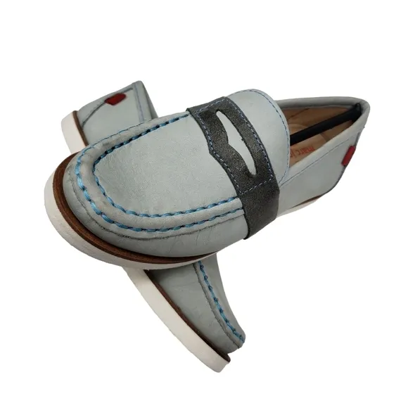 Marc Joseph | NIB Dumbo Light Grey Nobuck Classic Preppy Leather Loafers 11.5