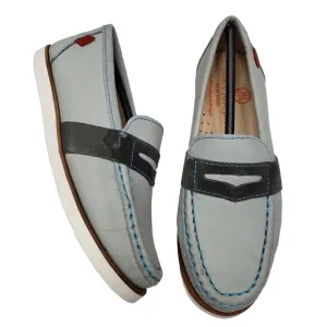 Marc Joseph | NIB Dumbo Light Grey Nobuck Classic Preppy Leather Loafers 11.5