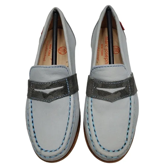 Marc Joseph | NIB Dumbo Light Grey Nobuck Classic Preppy Leather Loafers Boy 11