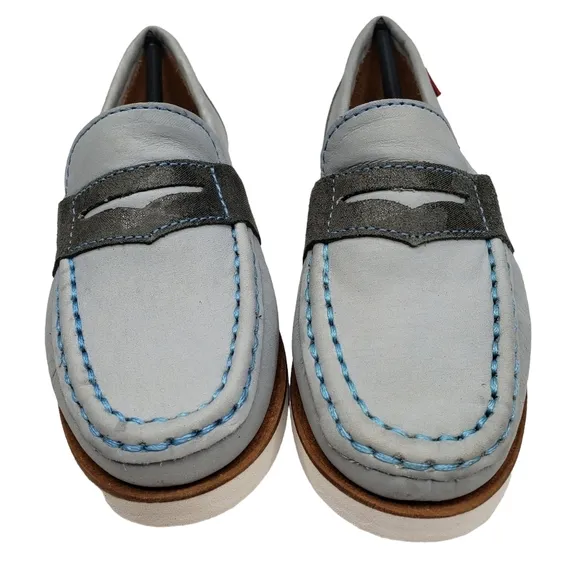 Marc Joseph | NIB Dumbo Light Grey Nobuck Classic Preppy Leather Loafers Boy 11