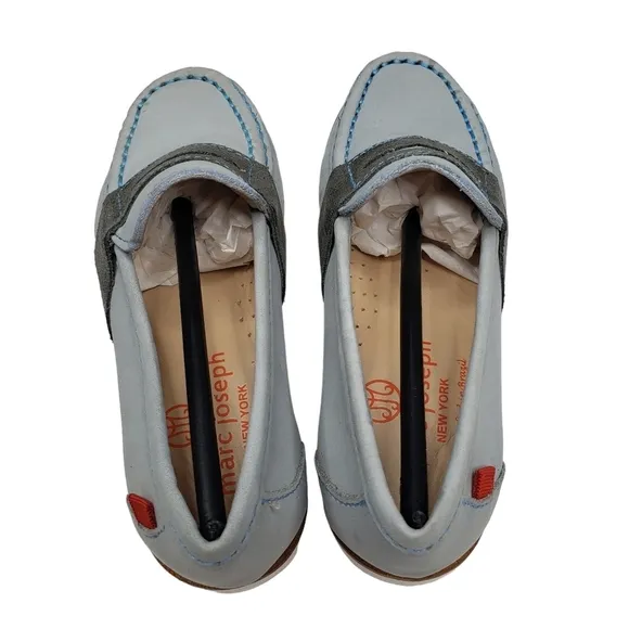 Marc Joseph | NIB Dumbo Light Grey Nobuck Classic Preppy Leather Loafers Boy 11