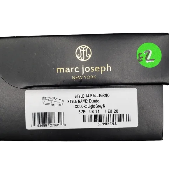 Marc Joseph | NIB Dumbo Light Grey Nobuck Classic Preppy Leather Loafers Boy 11
