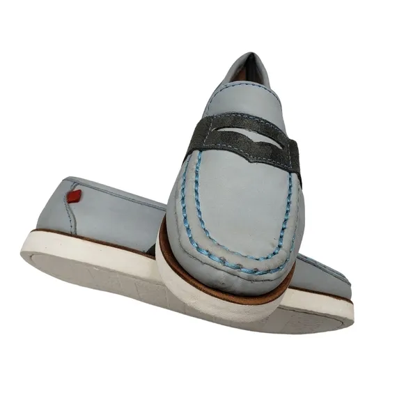 Marc Joseph | NIB Dumbo Light Grey Nobuck Classic Preppy Leather Loafers Boy 11