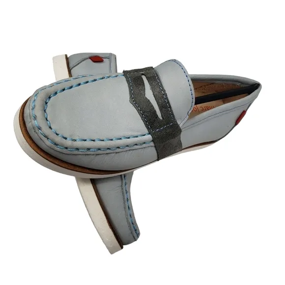 Marc Joseph | NIB Dumbo Light Grey Nobuck Classic Preppy Leather Loafers Boy 11