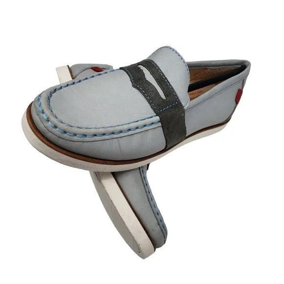 Marc Joseph | NIB Dumbo Light Grey Nobuck Classic Preppy Leather Loafers Boy's 1