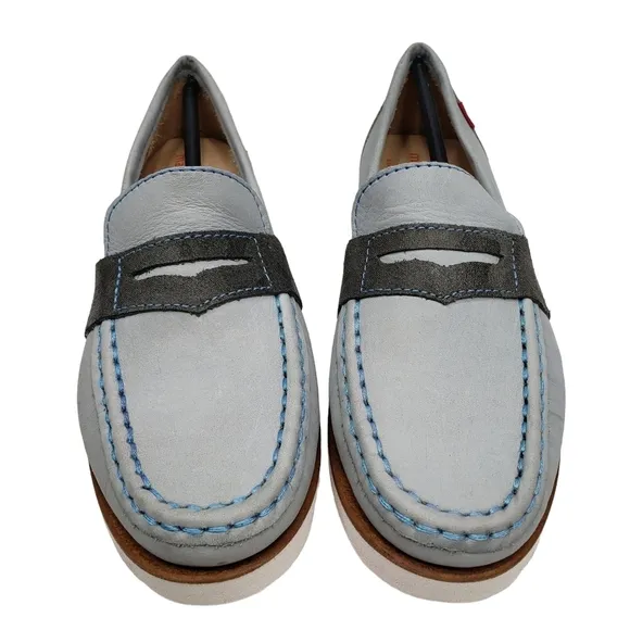 Marc Joseph | NIB Dumbo Light Grey Nobuck Classic Preppy Leather Loafers Boy's 1