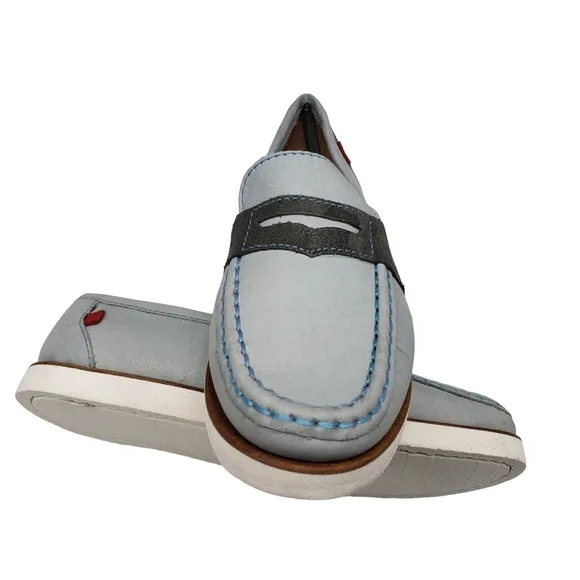 Marc Joseph | NIB Dumbo Light Grey Nobuck Classic Preppy Leather Loafers Boy's 1