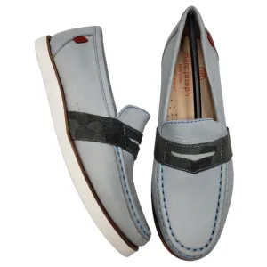 Marc Joseph | NIB Dumbo Light Grey Nobuck Classic Preppy Leather Loafers Boy's 1