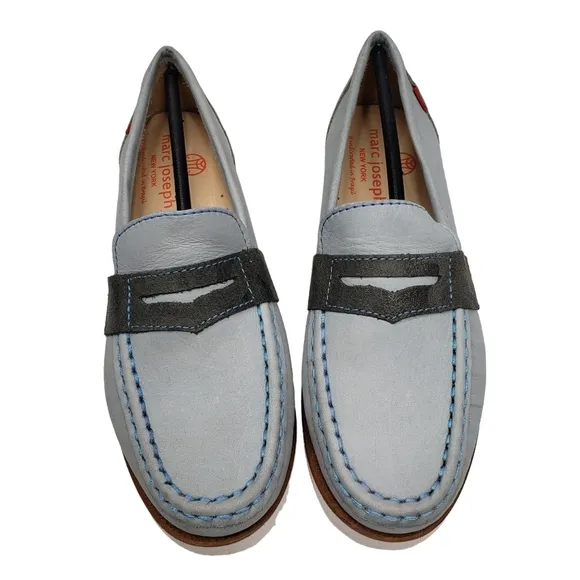 Marc Joseph | NIB Dumbo Light Grey Nobuck Classic Preppy Leather Loafers Boy's 1