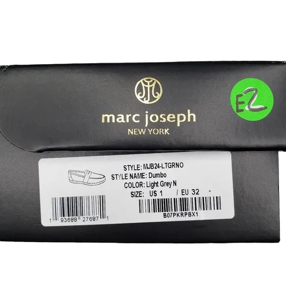 Marc Joseph | NIB Dumbo Light Grey Nobuck Classic Preppy Leather Loafers Boy's 1