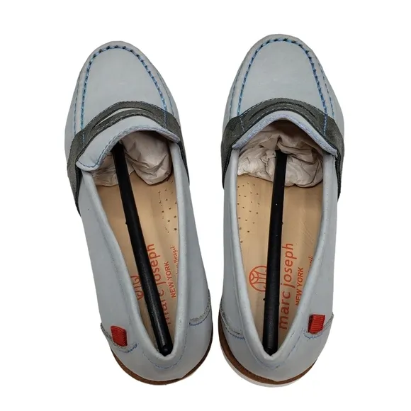 Marc Joseph | NIB Dumbo Light Grey Nobuck Classic Preppy Leather Loafers Boy's 1