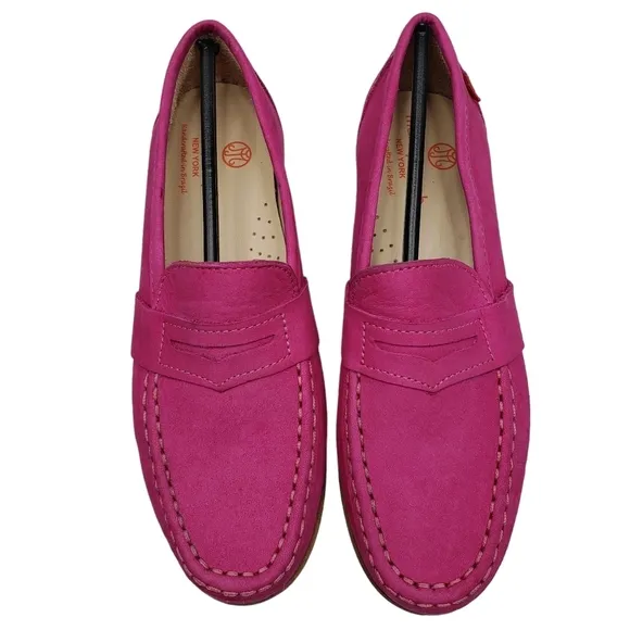 Marc Joseph | NIB Dumbo Pink Nobuck Classic Preppy Leather Loafers Girl's 3