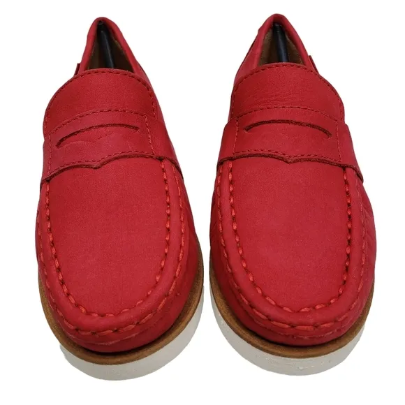 Marc Joseph | NIB Dumbo Red Nobuck Classic Preppy Leather Loafers Boy's 12