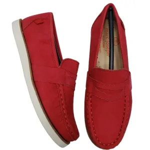Marc Joseph | NIB Dumbo Red Nobuck Classic Preppy Leather Loafers Boy's 12