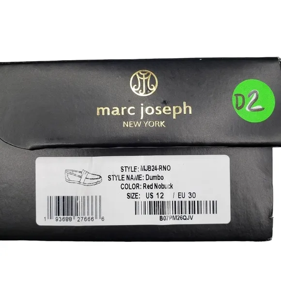 Marc Joseph | NIB Dumbo Red Nobuck Classic Preppy Leather Loafers Boy's 12