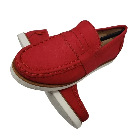 Marc Joseph | NIB Dumbo Red Nobuck Classic Preppy Leather Loafers Boy's 12