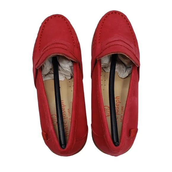 Marc Joseph | NIB Dumbo Red Nobuck Classic Preppy Leather Loafers Boy's 12