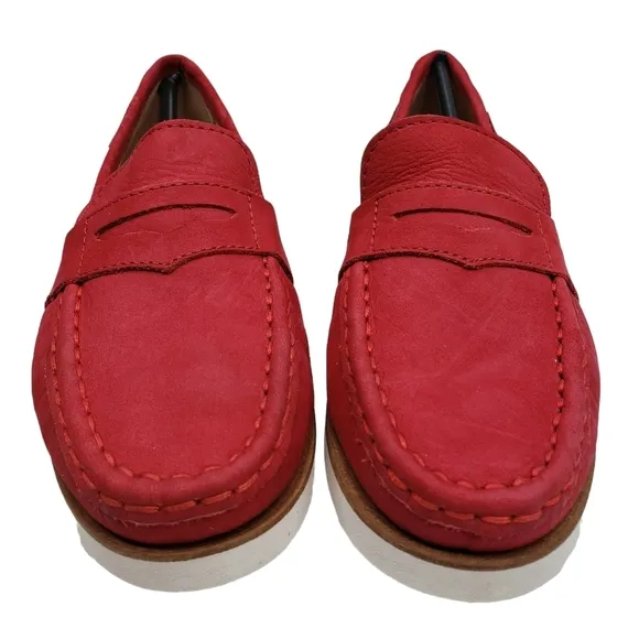 Marc Joseph | NIB Dumbo Red Nobuck Classic Preppy Leather Loafers Boy's 1