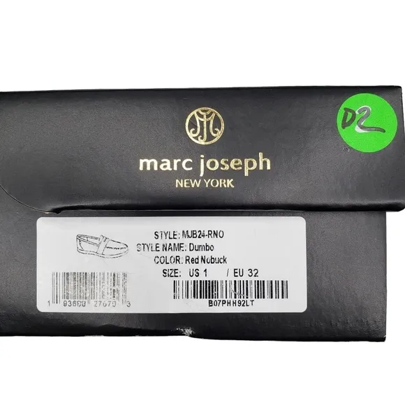 Marc Joseph | NIB Dumbo Red Nobuck Classic Preppy Leather Loafers Boy's 1